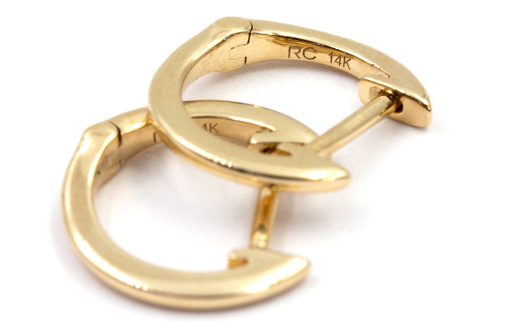 Gold Huggie Earrings - 14k Yellow Gold - 11mm
