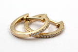 Diamond Huggie Earrings - 14k Yellow Gold - 12.5mm - 0.14ctw