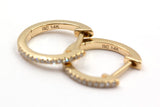 Diamond Huggie Earrings - 14k Yellow Gold - 12.5mm - 0.14ctw
