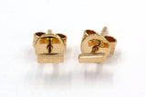 Dainty Bar Stud Earrings - 14k Yellow Gold