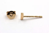 Dainty Bar Stud Earrings - 14k Yellow Gold