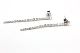 Long Diamond Drop Earrings - 14k White Gold - 1.06ctw