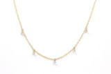Diamond Station Necklace - 14k Yellow Gold - 0.45ctw