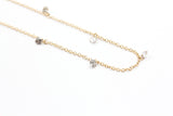 Diamond Station Necklace - 14k Yellow Gold - 0.45ctw
