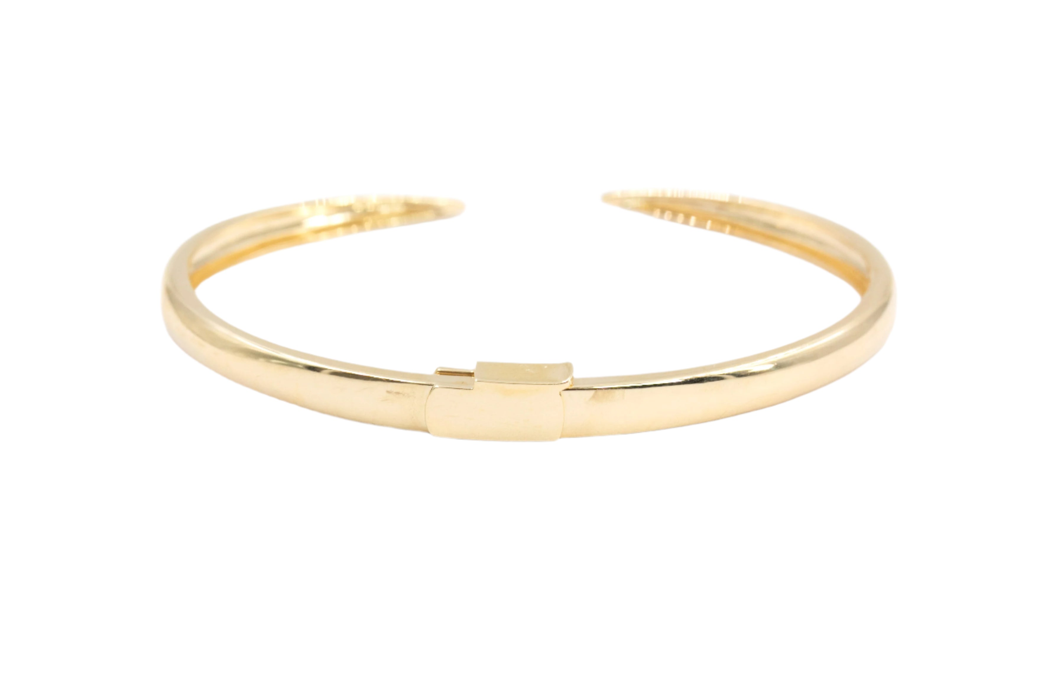 Hinged Gold Cuff Bracelet - 14k Yellow Gold