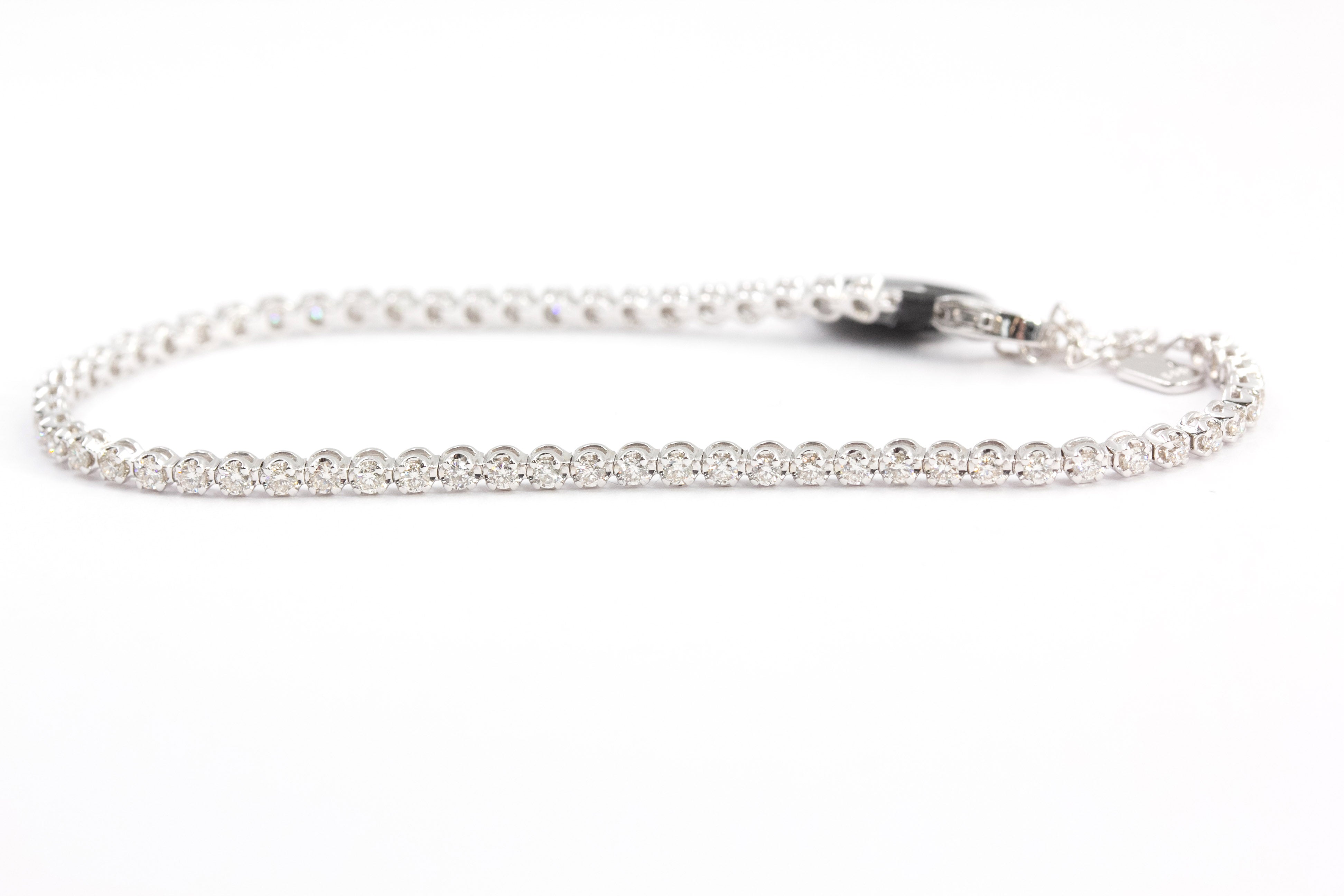 Diamond Tennis Bracelet - 14k White Gold - 0.91ctw