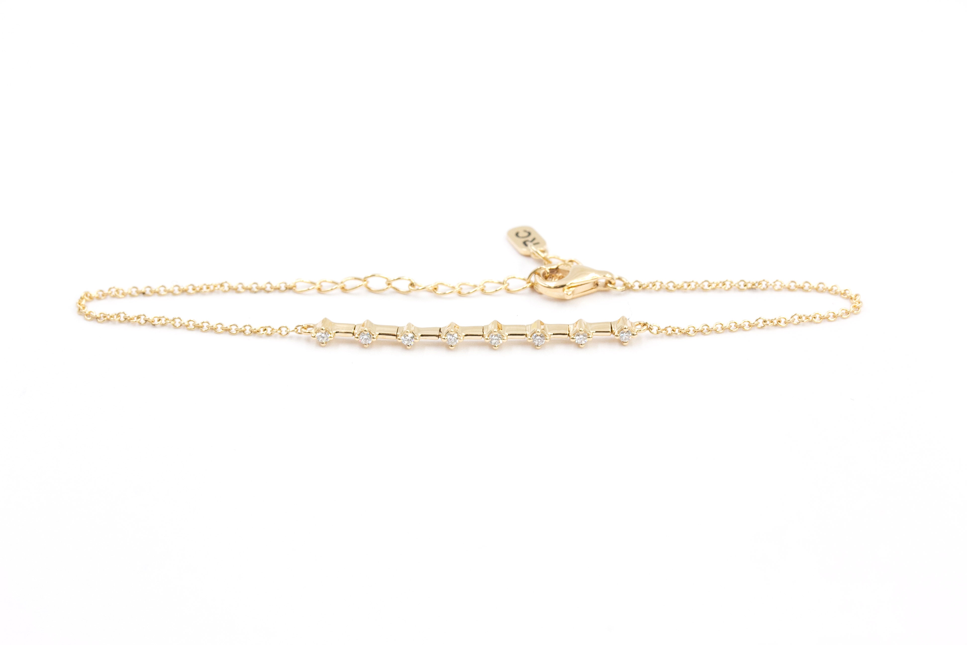 Dainty Diamond Bracelet - 14k Yellow Gold - 0.08ctw