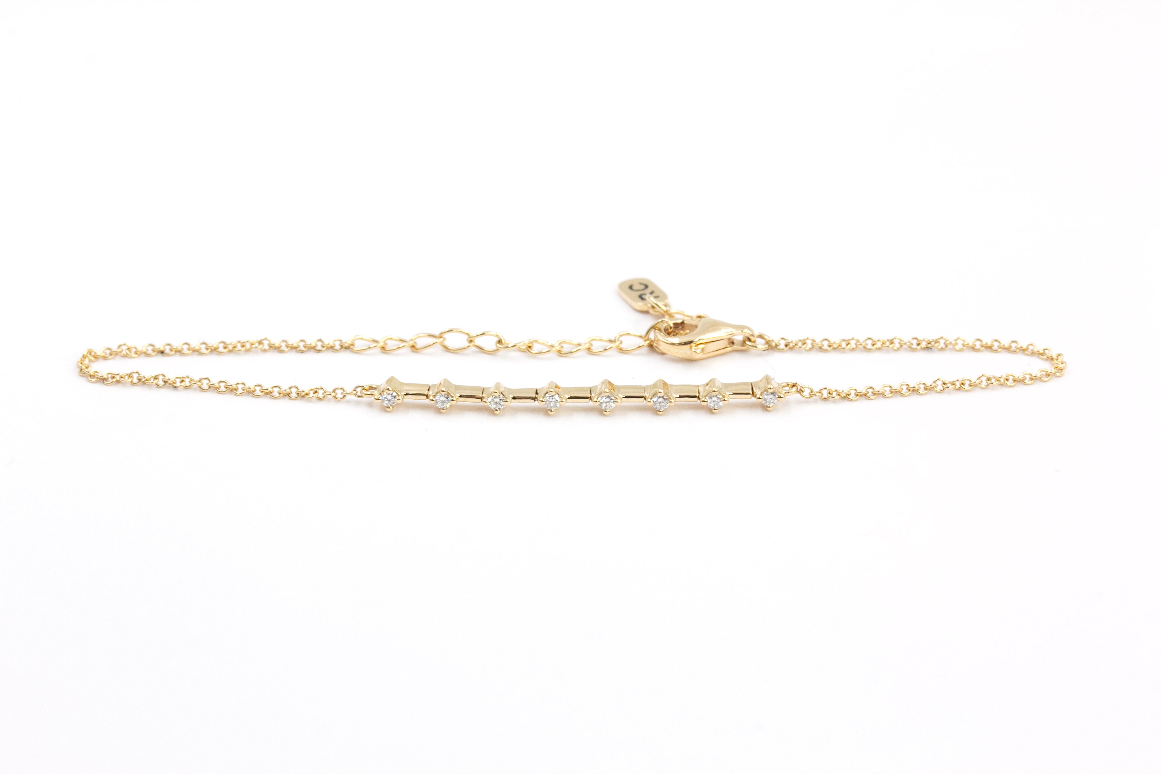 Dainty Diamond Bracelet - 14k Yellow Gold - 0.08ctw