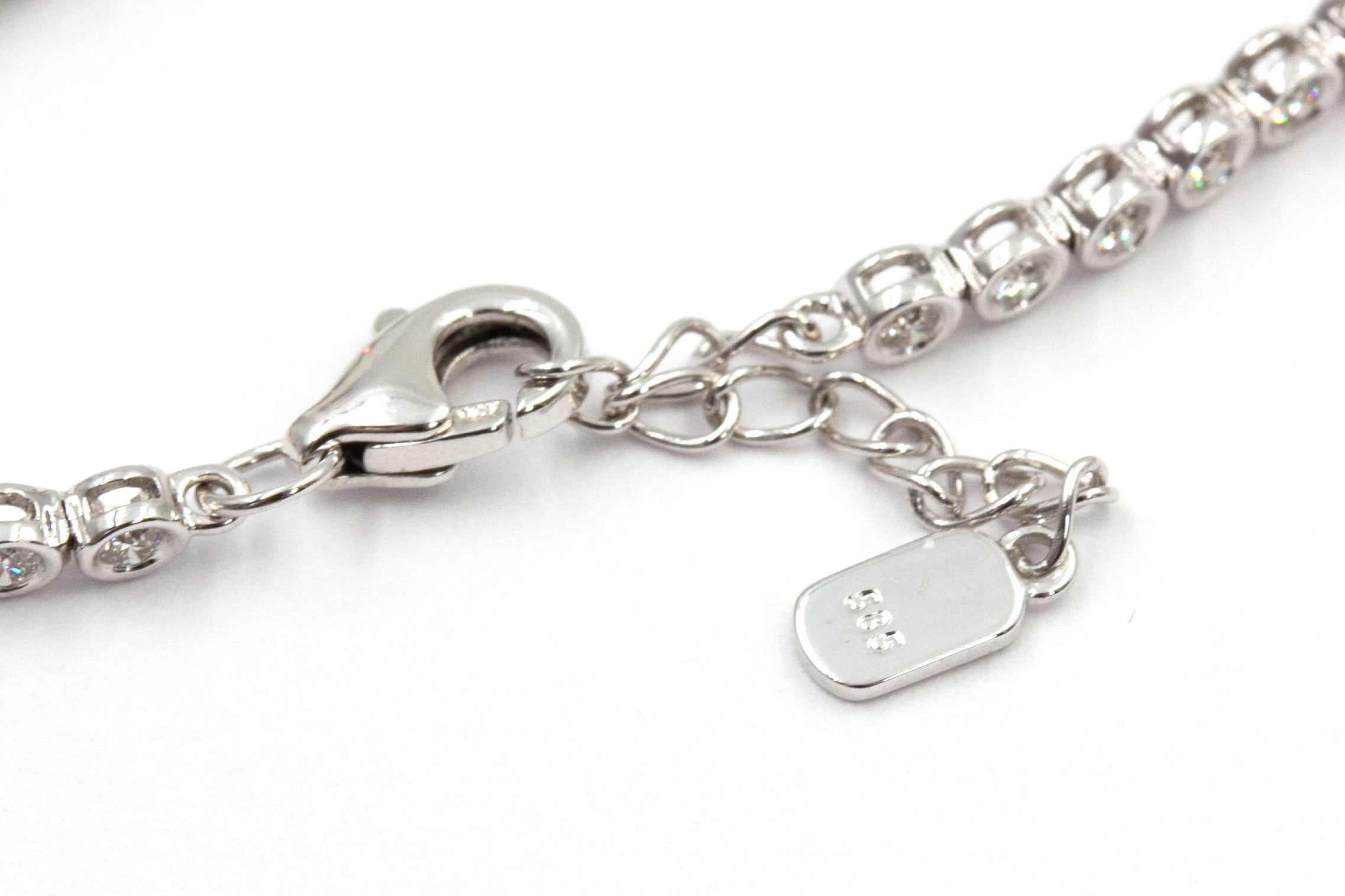 Bezel Diamond Tennis Bracelet - 14k White Gold - 0.89ctw
