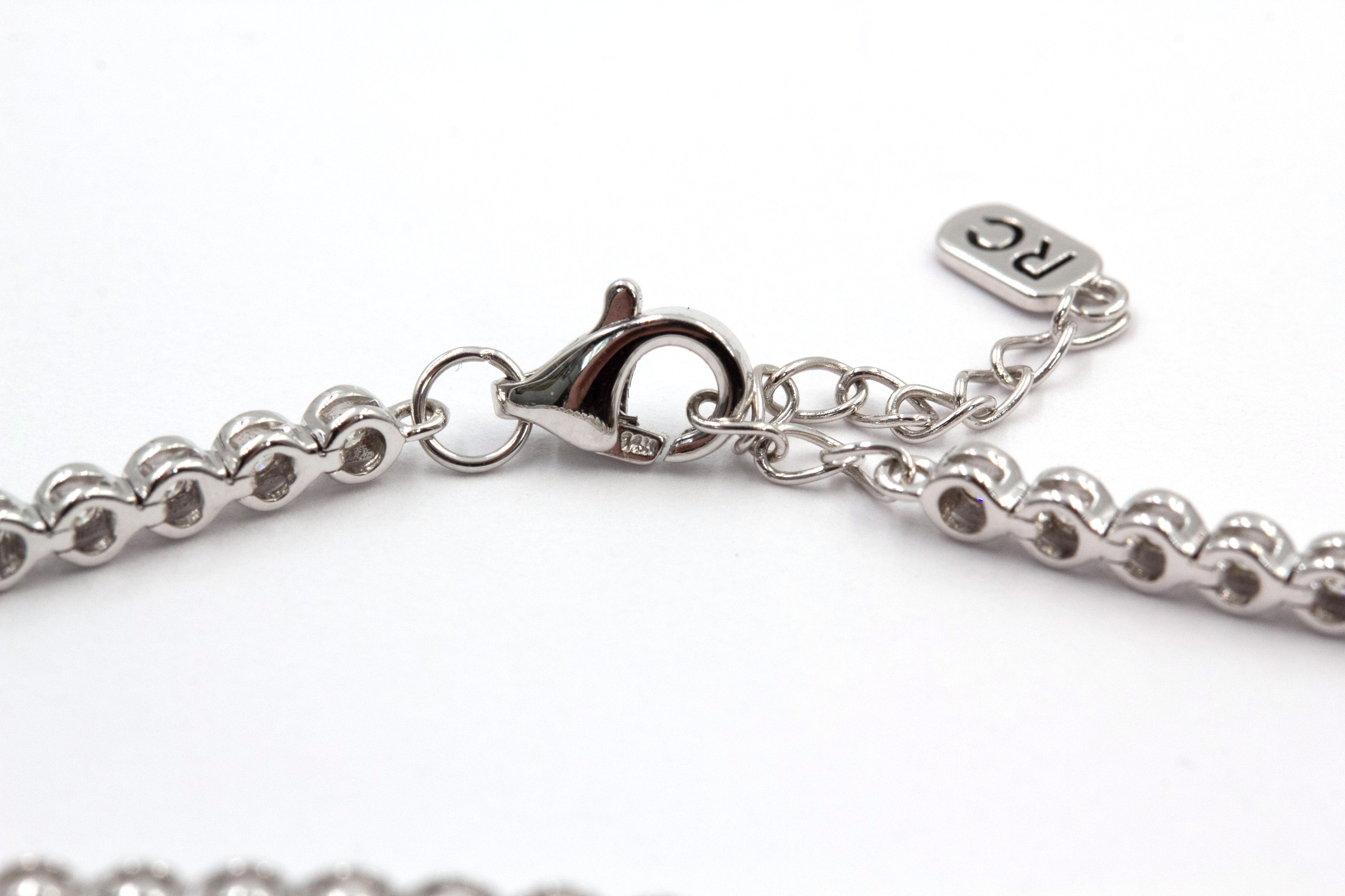 Bezel Diamond Tennis Bracelet - 14k White Gold - 0.89ctw