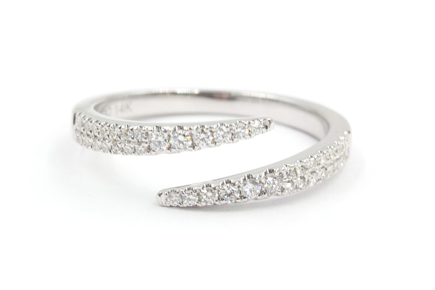 Diamond Bypass Band - 14k White Gold - 0.200ctw