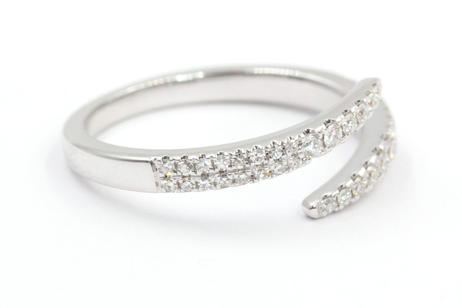 Diamond Bypass Band - 14k White Gold - 0.200ctw