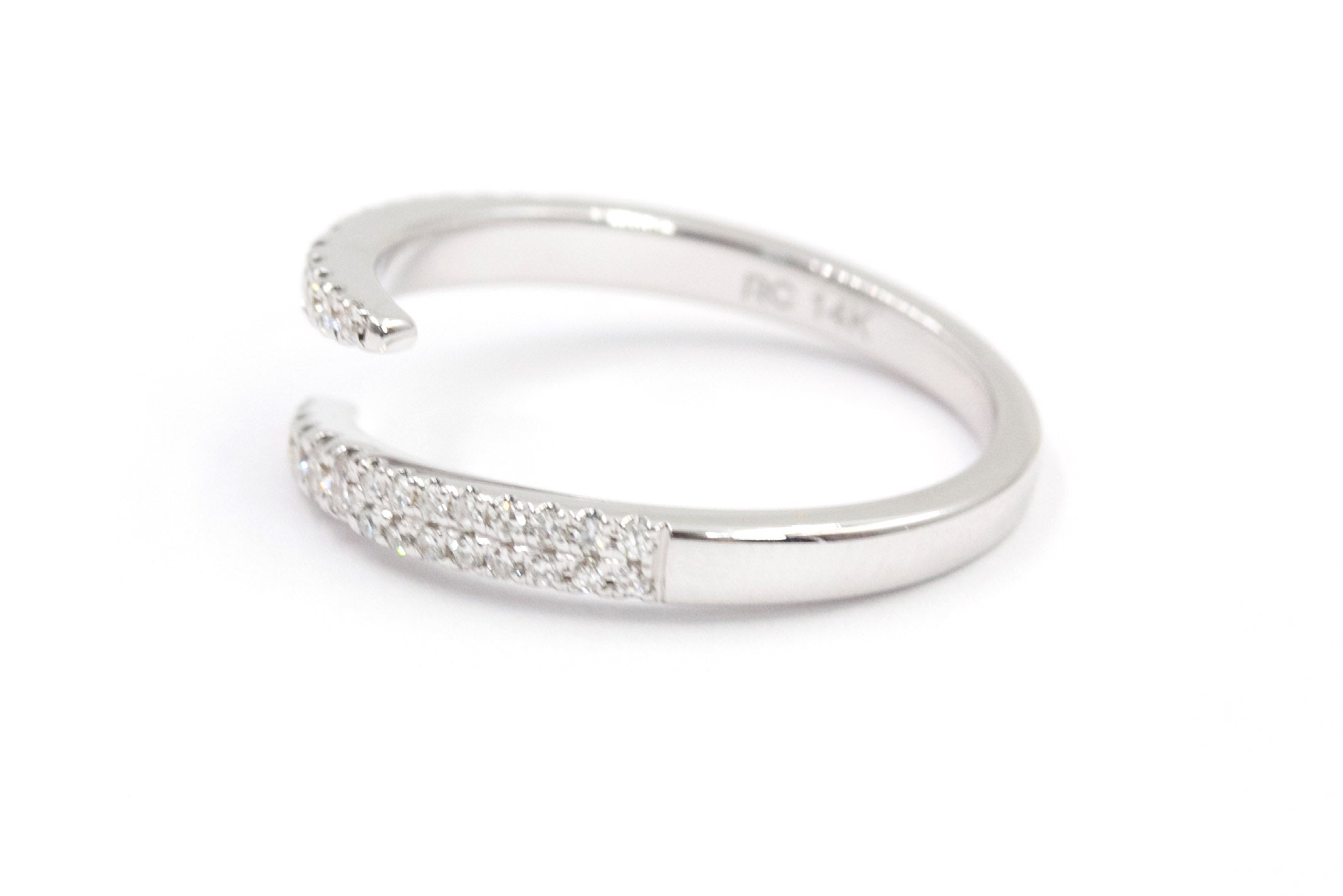 Diamond Bypass Band - 14k White Gold - 0.200ctw