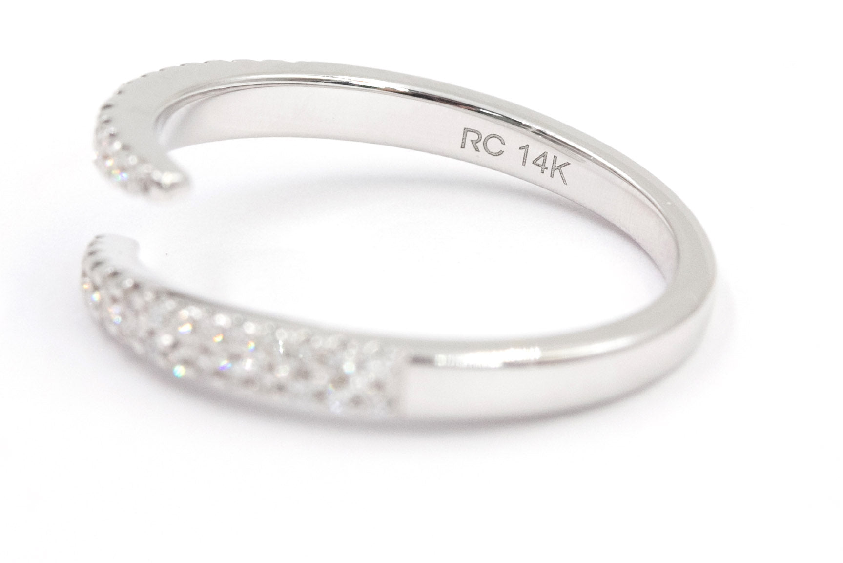 Diamond Bypass Band - 14k White Gold - 0.200ctw