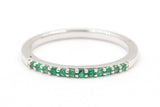 Emerald Stackable Band - 14k White Gold