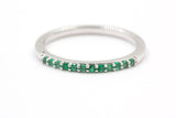 Emerald Stackable Band - 14k White Gold