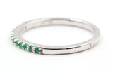 Emerald Stackable Band - 14k White Gold