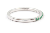 Emerald Stackable Band - 14k White Gold