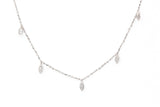 Marquise Diamond Drop Necklace - 14k White Gold- 0.14ctw