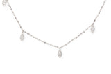Marquise Diamond Drop Necklace - 14k White Gold- 0.14ctw
