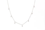 Marquise Diamond Drop Necklace - 14k White Gold- 0.14ctw