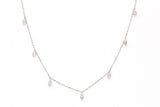 Marquise Diamond Drop Necklace - 14k White Gold- 0.14ctw