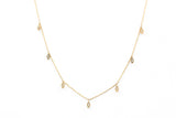 Marquise Diamond Drop Necklace - 14k Yellow Gold - 0.14ctw