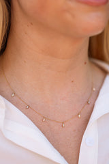 Marquise Diamond Drop Necklace - 14k Yellow Gold - 0.14ctw