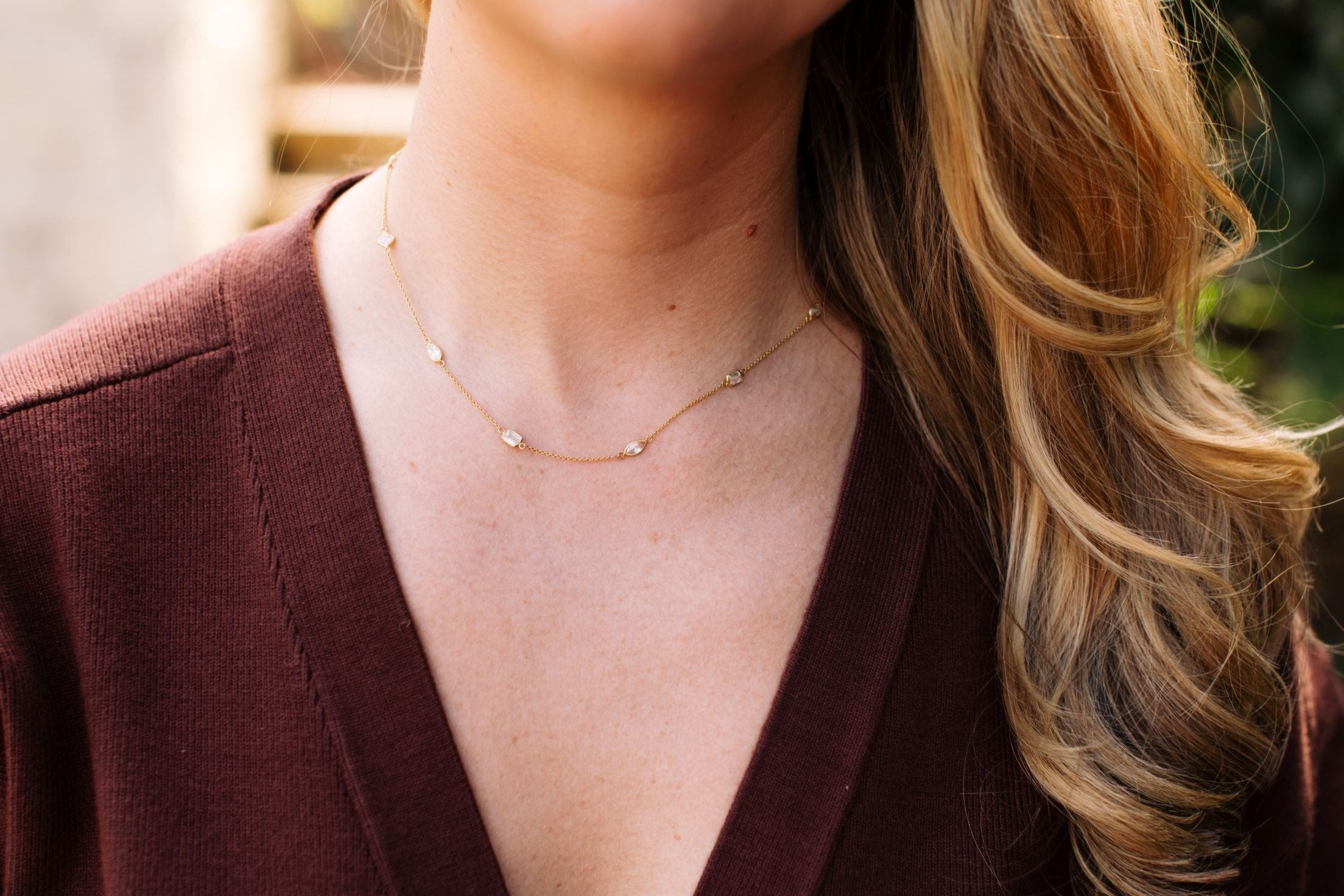 Mixed Fancy Cut Diamond Necklace - 14k Yellow Gold - 2.80ctw