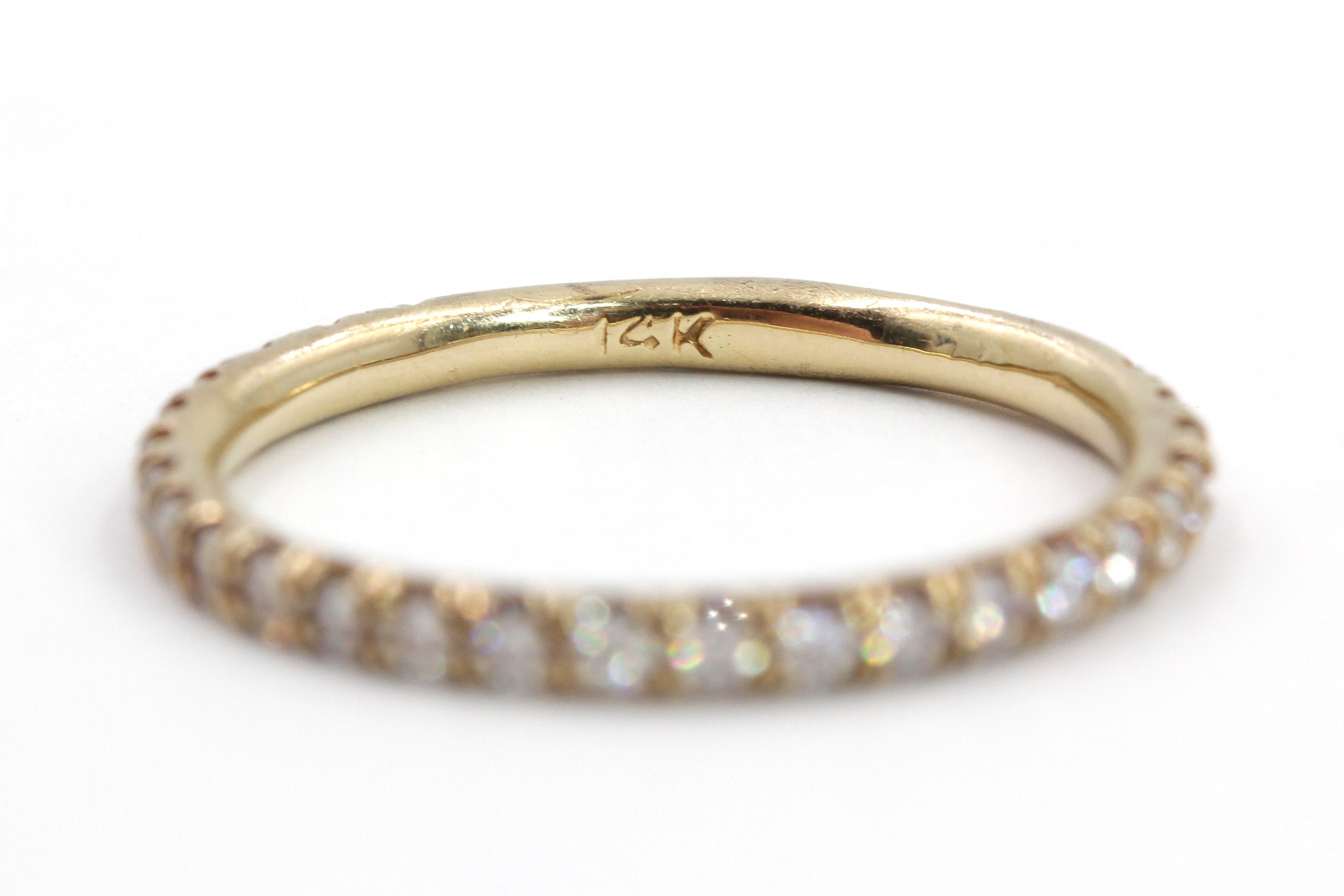 Moissanite Stackable 14k Gold Band