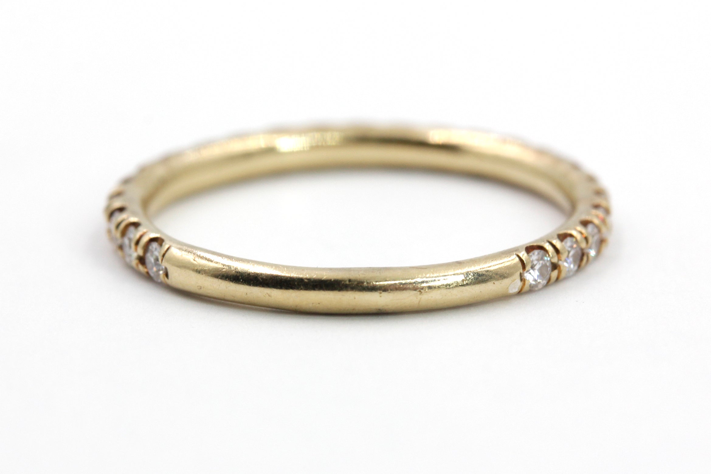 Moissanite Stackable 14k Gold Band