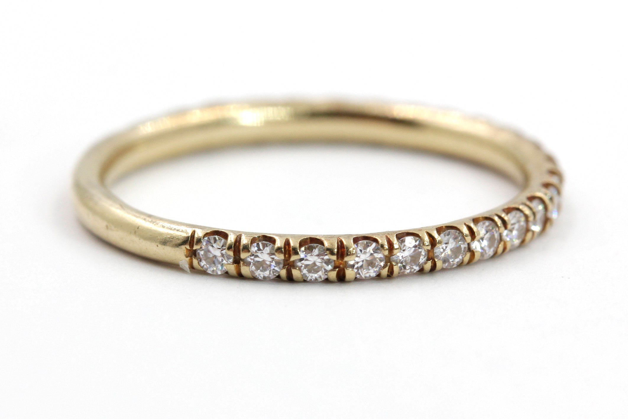 Moissanite Stackable 14k Gold Band