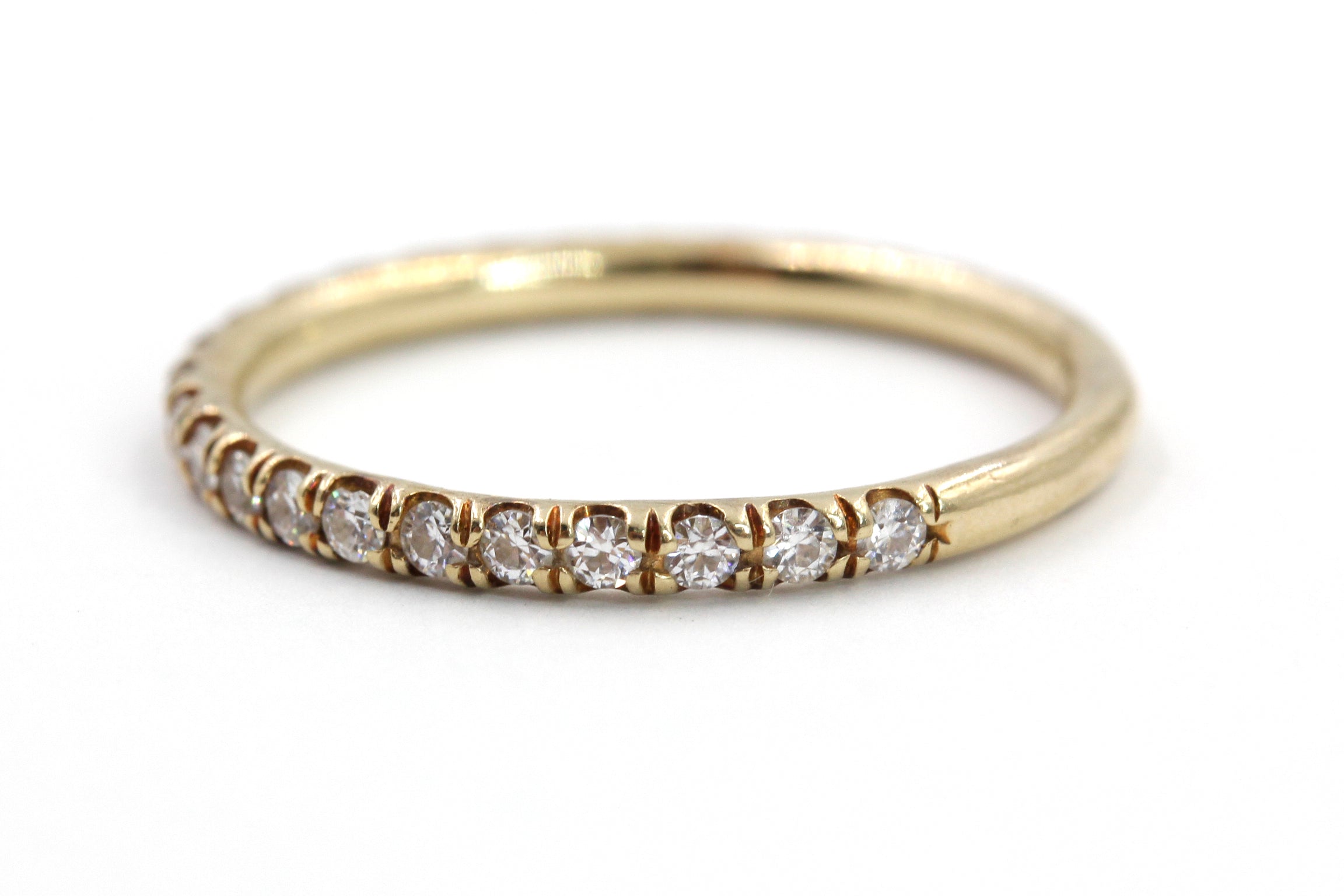 Moissanite Stackable 14k Gold Band