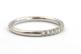 Moissanite Stackable 14k White Gold Band