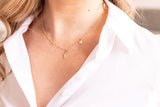 Moon and Star Charm Necklace - 14k Yellow Gold