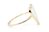 Mother of Pearl and Diamond Heart Ring - 14k Yellow Gold - 0.12ctw