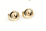 Multi Colored Sapphire Rainbow Arch Stud Earrings - 14k Gold