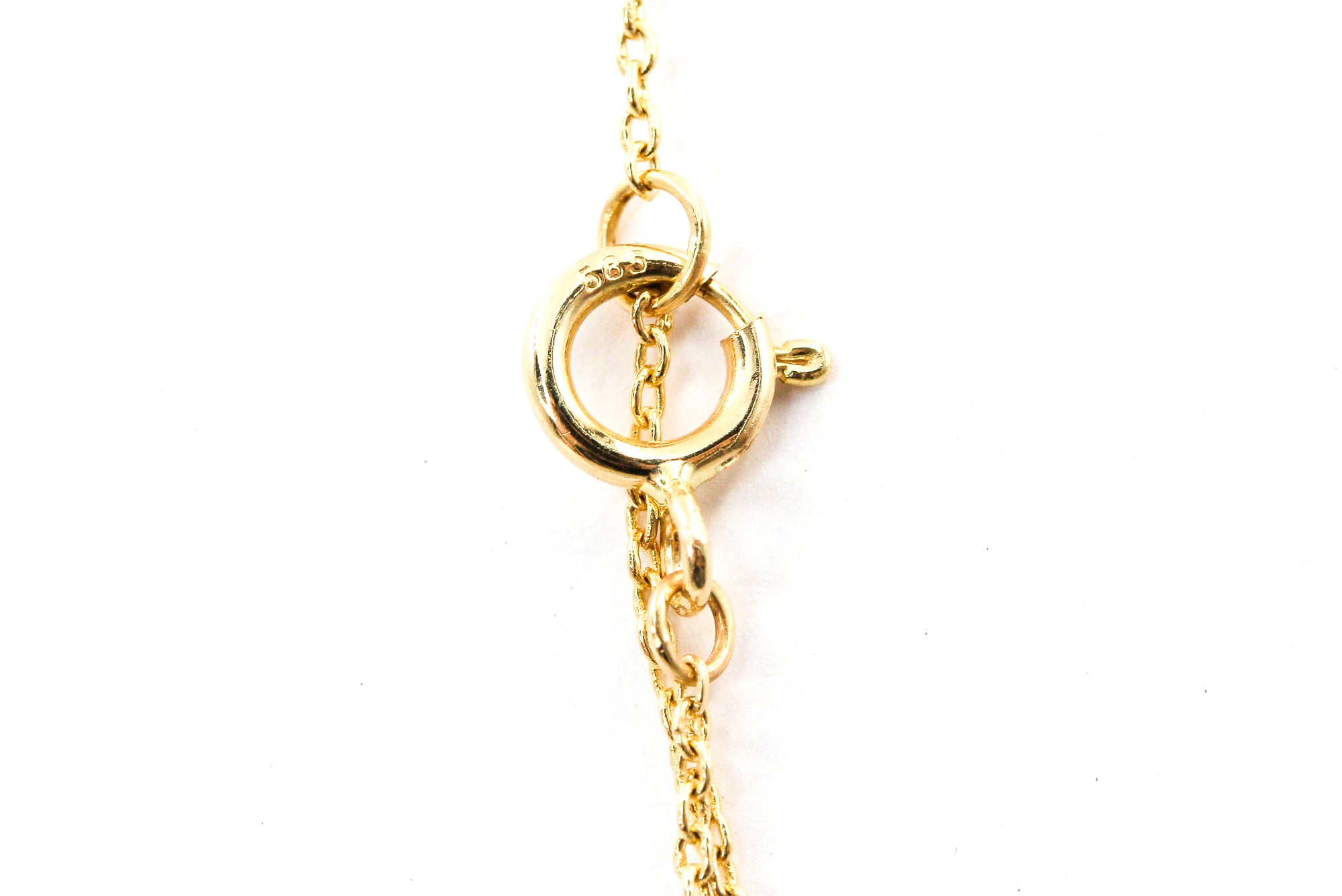 Multi Colored Sapphire and Diamond Necklace - 14k Yellow Gold - 1.38ctw