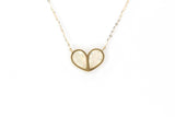 Opal Heart Necklace -  10k Yellow Gold - 5.92ctw