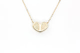 Opal Heart Necklace -  10k Yellow Gold - 5.92ctw