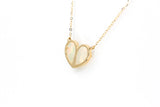 Opal Heart Necklace -  10k Yellow Gold - 5.92ctw