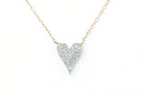 Pavé Diamond Heart Necklace - 10k Yellow Gold - 0.17ctw