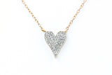 Pavé Diamond Heart Necklace - 10k Yellow Gold - 0.17ctw