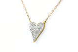 Pavé Diamond Heart Necklace - 10k Yellow Gold - 0.17ctw