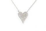 Pavé Diamond Heart Necklace - 14k White Gold - 0.26ctw