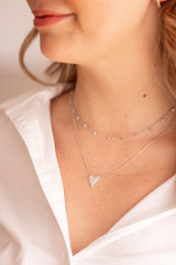 Pavé Diamond Heart Necklace - 14k White Gold - 0.26ctw