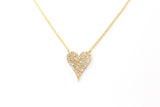 Pavé Diamond Heart Necklace - 14k Yellow Gold - 0.26ctw