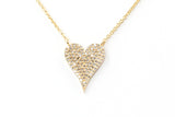 Pavé Diamond Heart Necklace - 14k Yellow Gold - 0.26ctw