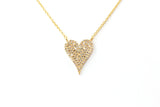 Pavé Diamond Heart Necklace - 14k Yellow Gold - 0.26ctw