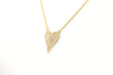 Pavé Diamond Heart Necklace - 14k Yellow Gold - 0.26ctw